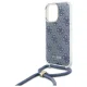Guess iPhone 16 Pro Max vāciņš Crossbody Cord 4G Print, zils