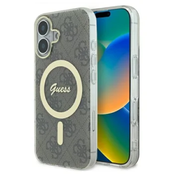 Guess IML 4G MagSafe Case for iPhone 16 6.1", Brown
