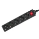 Удлинитель Maclean MCE226G, 5 розеток, Schuko, 1.4м, Черный