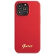 Guess iPhone 13 Pro Max vāciņš Silicone Vintage Gold Logo, sarkans