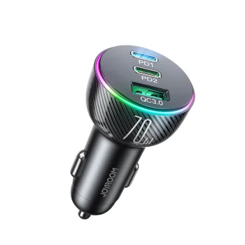 Автомобильное зарядное устройство Joyroom JR-CL26 70W, 2x USB-C / 1x USB, черное