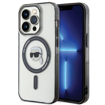 Karl Lagerfeld iPhone 15 Pro Case IML Karl`s Head MagSafe, Transparent