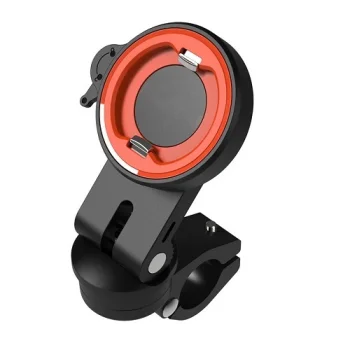 Telefona turētājs motocikla un skrejriteņa spogulim 10-16mm, melns/oranžs