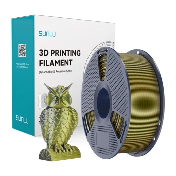 3D-нить Sunlu PLA+ Silk Dual Color, черно-золотой