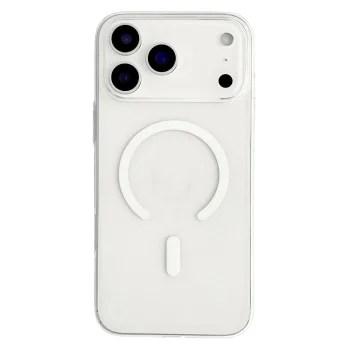 Ar MagSafe saderīgs PC vāciņš iPhone 18 Pro / 17 Pro, caurspīdīgi balts