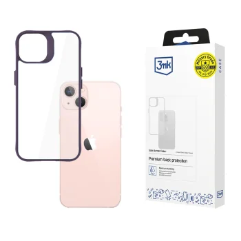 3Mk Protection Satin Armor Case+ for Apple iPhone 14, Purple / Transparent