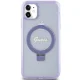 Guess iPhone 11 / XR Case Ring Stand Script Glitter MagSafe, Purple