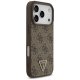 Guess iPhone 17 Pro vāciņš Leather 4G Triangle Strass MagSafe, brūns
