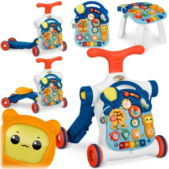 Развивающий центр 5в1 Ricokids: ходунки-каталка и столик 781900, синий