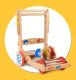 Interactive Wooden Baby Walker with Jumping Animals, Adjustable Height