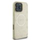 Чехол Guess Saffiano Peony Classic Logo MagSafe для iPhone 16 Pro, Золотистый