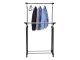 Double Adjustable Telescopic Clothes Rack Hanger on Wheels