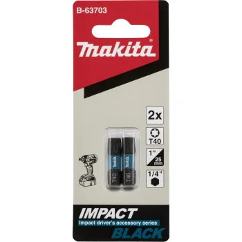 Makita Impact Black T40 skrūvgrieža uzgaļi B-63703, 25 mm, 2 gab.
