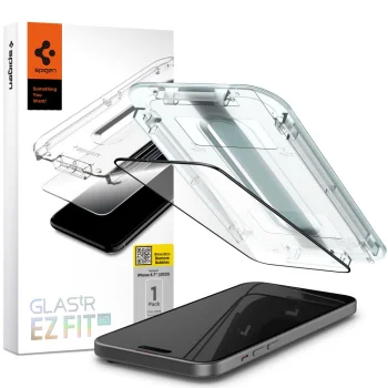 Защитное стекло Spigen для iPhone 15 Plus Glas.tR EZ Fit FC, черное