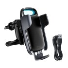 Baseus Milky Way Automātisks Automašīnas Telefona Turētājs ar Bezvadu Lādētāju 15W, Melns | Automatic Car Phone Holder with Wireless Charger