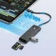 Orico PAPW3AT-C3 USB-C sadalītājs ar 3x USB-A 3.0 un SD/MicroSD lasītāju 1m Melns