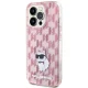 Karl Lagerfeld Monogram Choupette vāciņš iPhone 15 Pro, Rozā