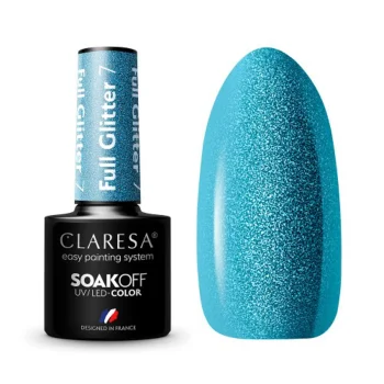 Claresa Full Glitter 7 gēla laka, 5 g