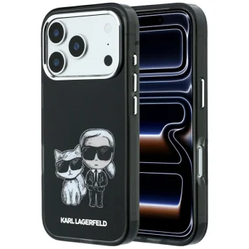 Чехол Karl Lagerfeld Smooth Karl & Choupette MagSafe для iPhone 18 Pro Max / 17 Pro Max, черный