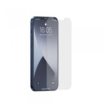 Apple iPhone 12 / 12 Pro 6.1" Baseus 2x Frosted Tempered Glass, Transparent | Telefona Aizsargstikls