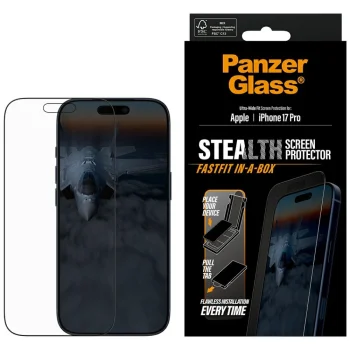 PanzerGlass Stealth Ultra-Wide Fit Fastfit rūdītais stikls iPhone 17 Pro | Tempered Glass Screen Protector