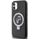 Karl Lagerfeld iPhone 11 / XR vāciņš Ring Stand Karl & Choupette MagSafe, melns
