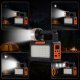 Multifunctional LED Camping Lamp with Solar Panel, FM Radio & Bluetooth, Black/Orange