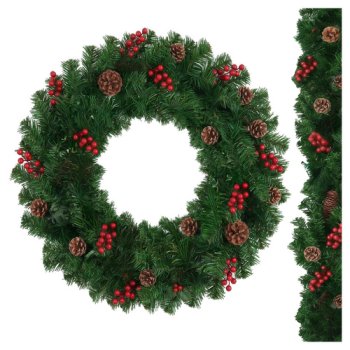 Decorative Christmas Garland with Pine Cones & Berries 1m Ruhhy 22327