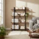 Стеллаж в стиле лофт ModernHome S-04A, 4 полки, металлический каркас