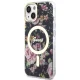 Чехол Guess для iPhone 14 Plus Flower MagSafe, черный