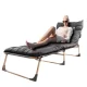 LUARO Folding Camping Bed 193 cm with Mattress and Pillow, Light Grey