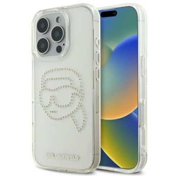 Karl Lagerfeld KLHCP16XHKHDCELT iPhone 16 Pro Max 6.9" caurspīdīgs cietais vāciņš ar IML Rhinestones Head |...