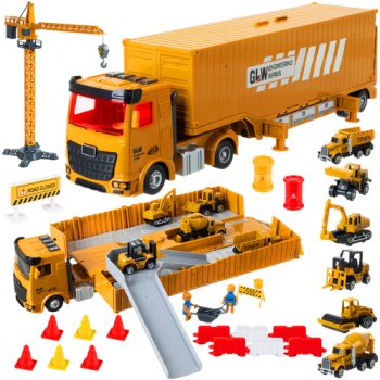Construction Truck Toy Set with Crane & Accessories 26578
