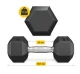Hexagonal Steel Dumbbell 4FIZJO HEX 1 x 7.5 kg, Black
