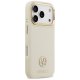 Guess iPhone 17 Pro vāciņš Grained Strass Logo MagSafe, bēšs