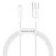 USB uz Lightning kabelis Baseus CALYS-A02 2.4A 1m Balts