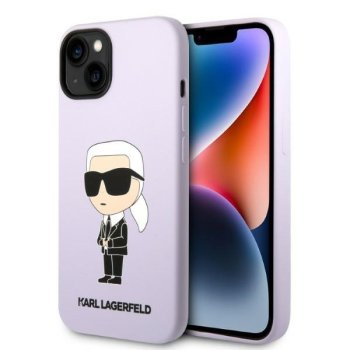 Apple iPhone 14 Plus 6.7" Karl Lagerfeld Silicone Ikonik Case Cover (Klhcp14msnikbcu), Purple | Telefona Maciņš Vāks...