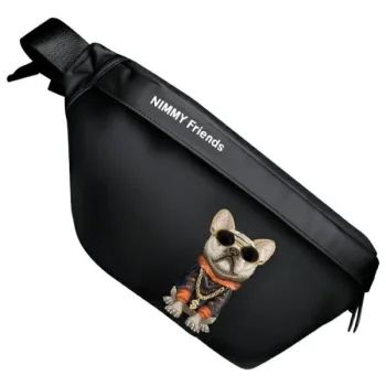 Наплечная сумка Nimmy Crossbody Glasses Cool Dog, черная
