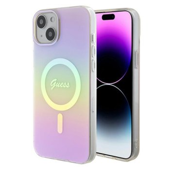 Guess iPhone 15 Plus Case IML Iridescent MagSafe, Pink