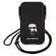 Karl Lagerfeld Saffiano Ikonik Karl 6.7\'\' Phone Handbag - Black