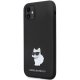 Apple iPhone 11 6.1\" Karl Lagerfeld Silicone C Metal Pin Case Cover (KLHCN61SMHCNPK), Black