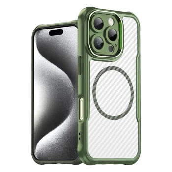 Leading Series MagSafe iPhone 16 Pro Max silikona vāciņš, zaļš