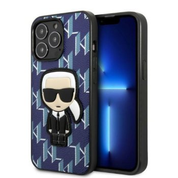 Apple iPhone 13 Pro 6.1" Karl Lagerfeld Monogram Ikonik Patch Case Cover (KLHCP13LPMNIKBL), Blue