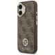 Guess 4G Strass Logo & Big Strap Metal Buttons MagSafe Phone Case Cover iPhone 17 - Brown