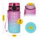 4FIZJO Tritan Motivational Water Bottle 0.5L, Pink-Blue