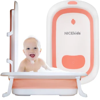 Bakalu NICEkids saliekama bērnu vanniņa, silikona, rozā