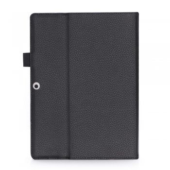 Lenovo IdeaPad Miix 320 10.1" Leather Stand Wallet Case Cover, black - vāks apvalks pārvalks