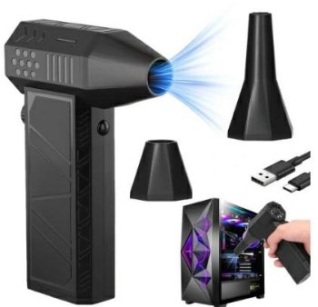 Kompakts akumulatora lapu pūtējs mājai un dārzam, melns