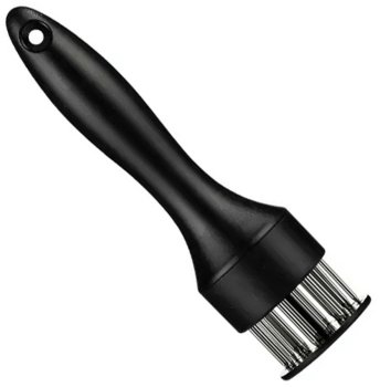 Meat Tenderizer with 16 Stainless Steel Needles, Black