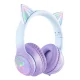 ONIKUMA B90 bezvadu spēļu austiņas ar RGB kaķa ausīm, zilas/violetas